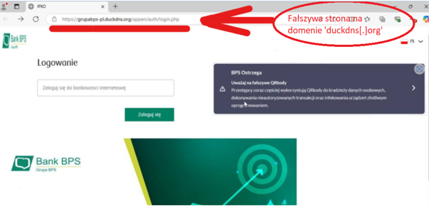 Przykładowe zdjecie sfałszowanej strony